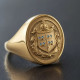 Signet Rings With Family Crest Gold or Silver Wax Seal Coat of Arms